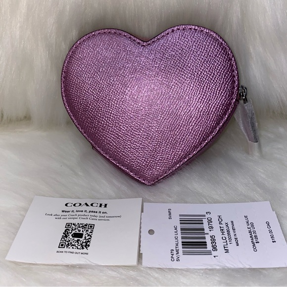 Coach π heart coin case New - Picture 7 of 9